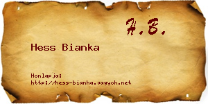 Hess Bianka névjegykártya